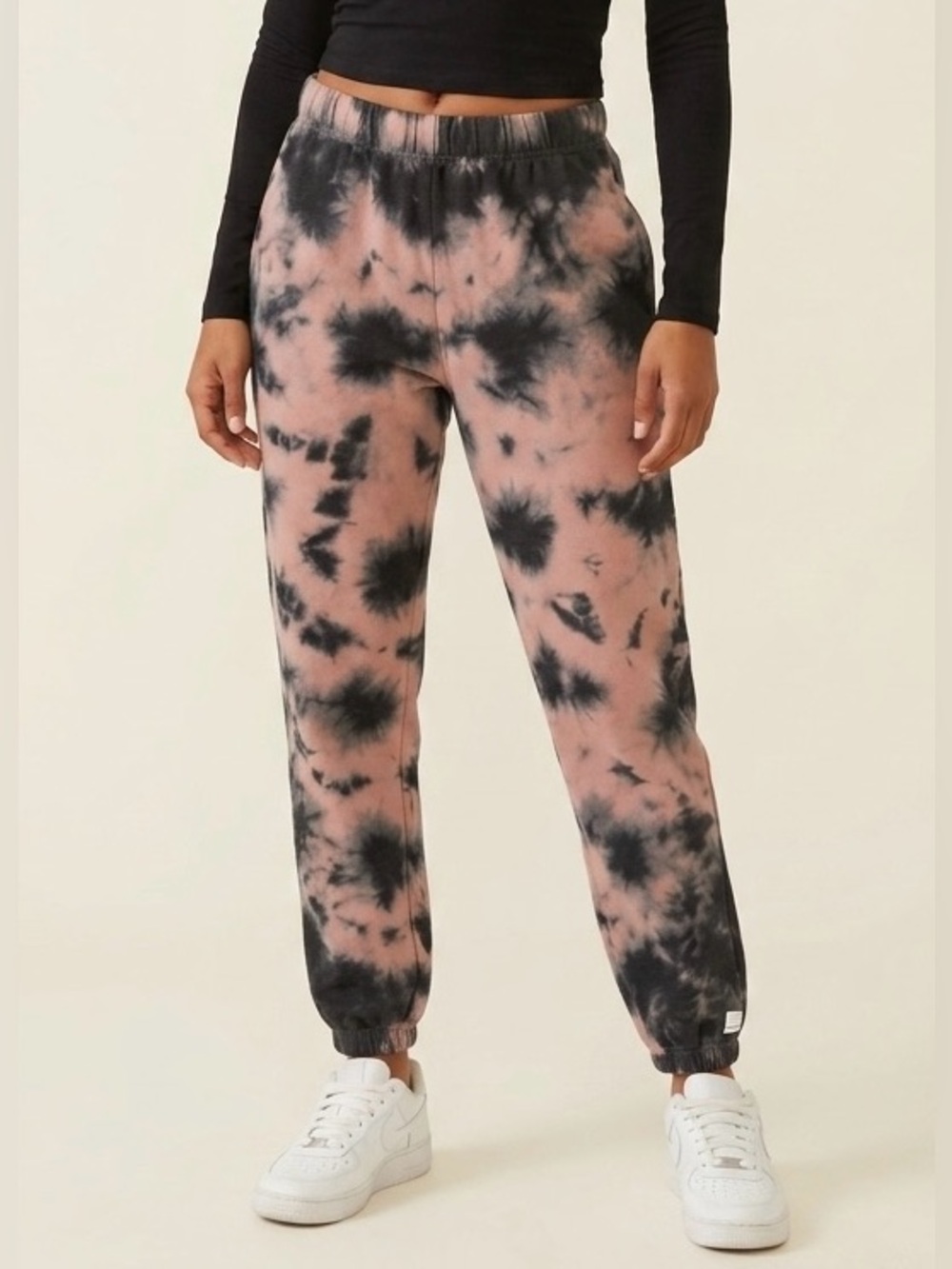 RSQ Pink and Black Tie Dye Sweatpants Joggers Loungewear Edgy - Picture 1 of 16